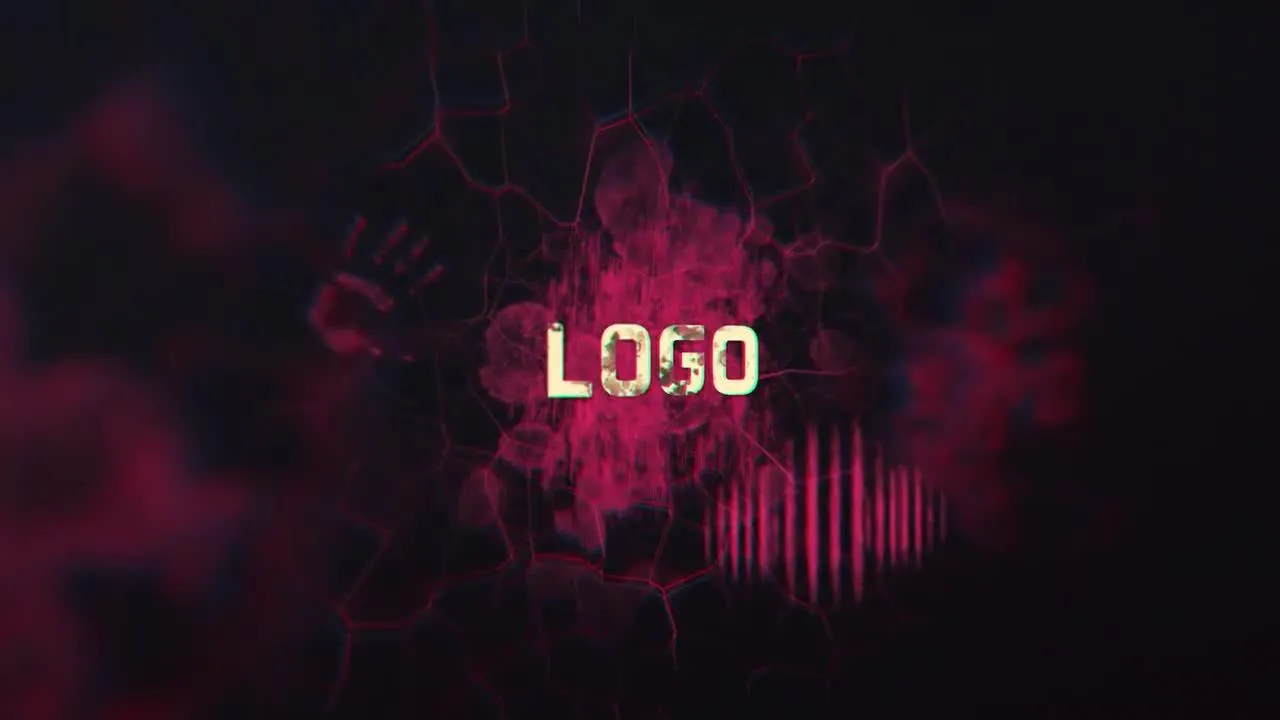 黑暗背景彩色垃圾污垢效果Logo标志像素设计精选AE模板