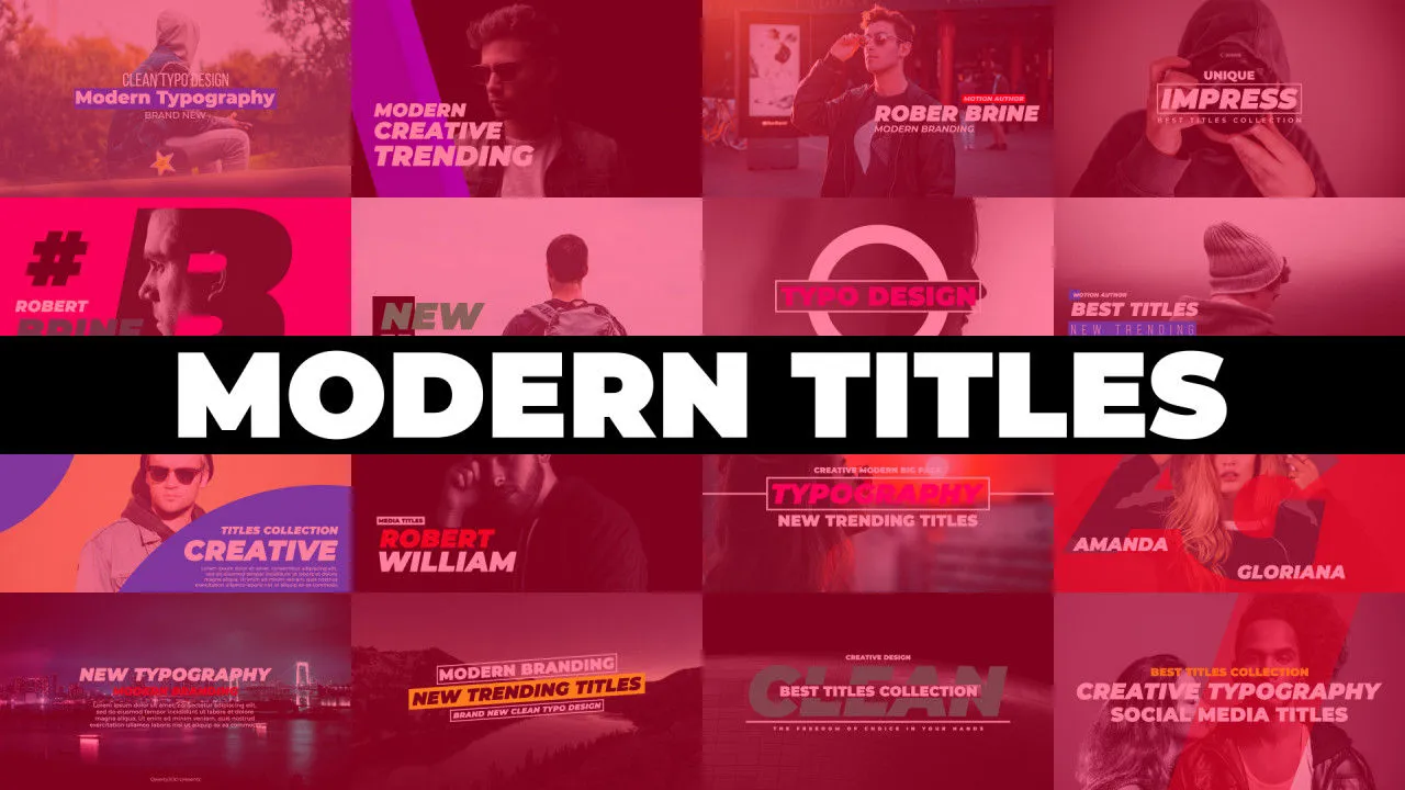 16个干净新鲜标题动画像素设计精选AE模板