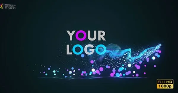 发光粒子Logo演示像素设计精选AE模板 Glow Particles Logo