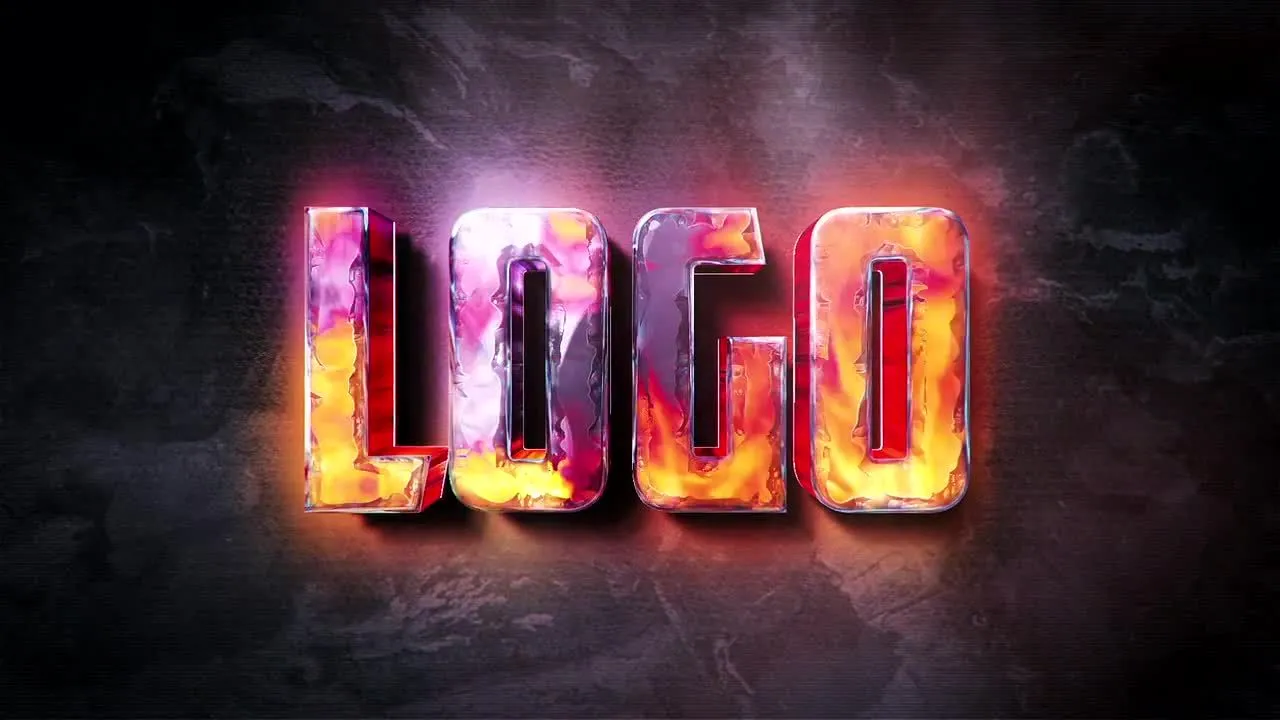 动态火焰燃烧logo特效像素设计精选AE模板