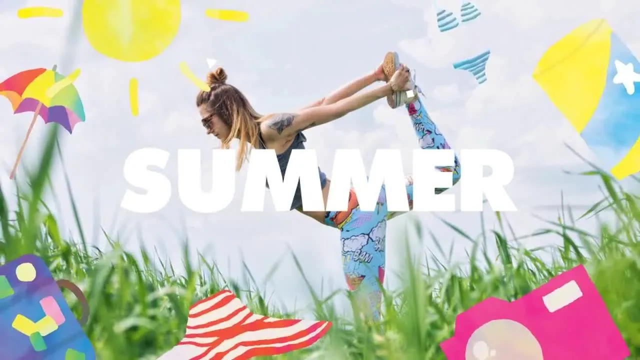 时尚活力多彩的夏季旅行照片展示像素设计精选AE模板