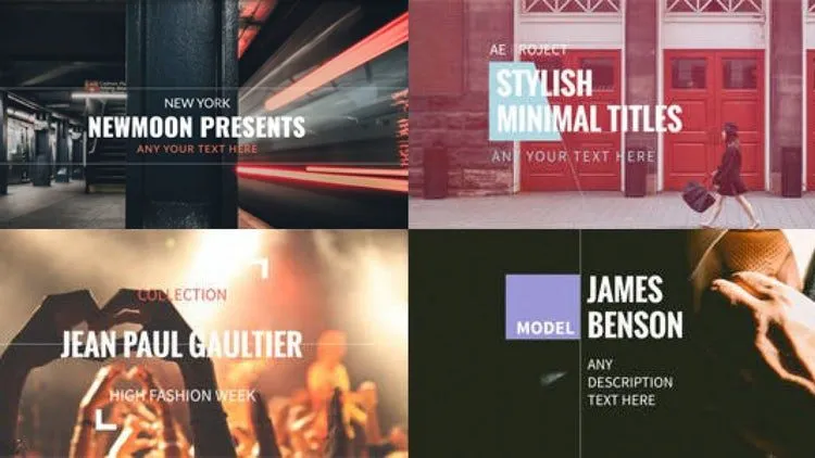 时尚的最小标题是一个基于文本的像素设计精选AE模板