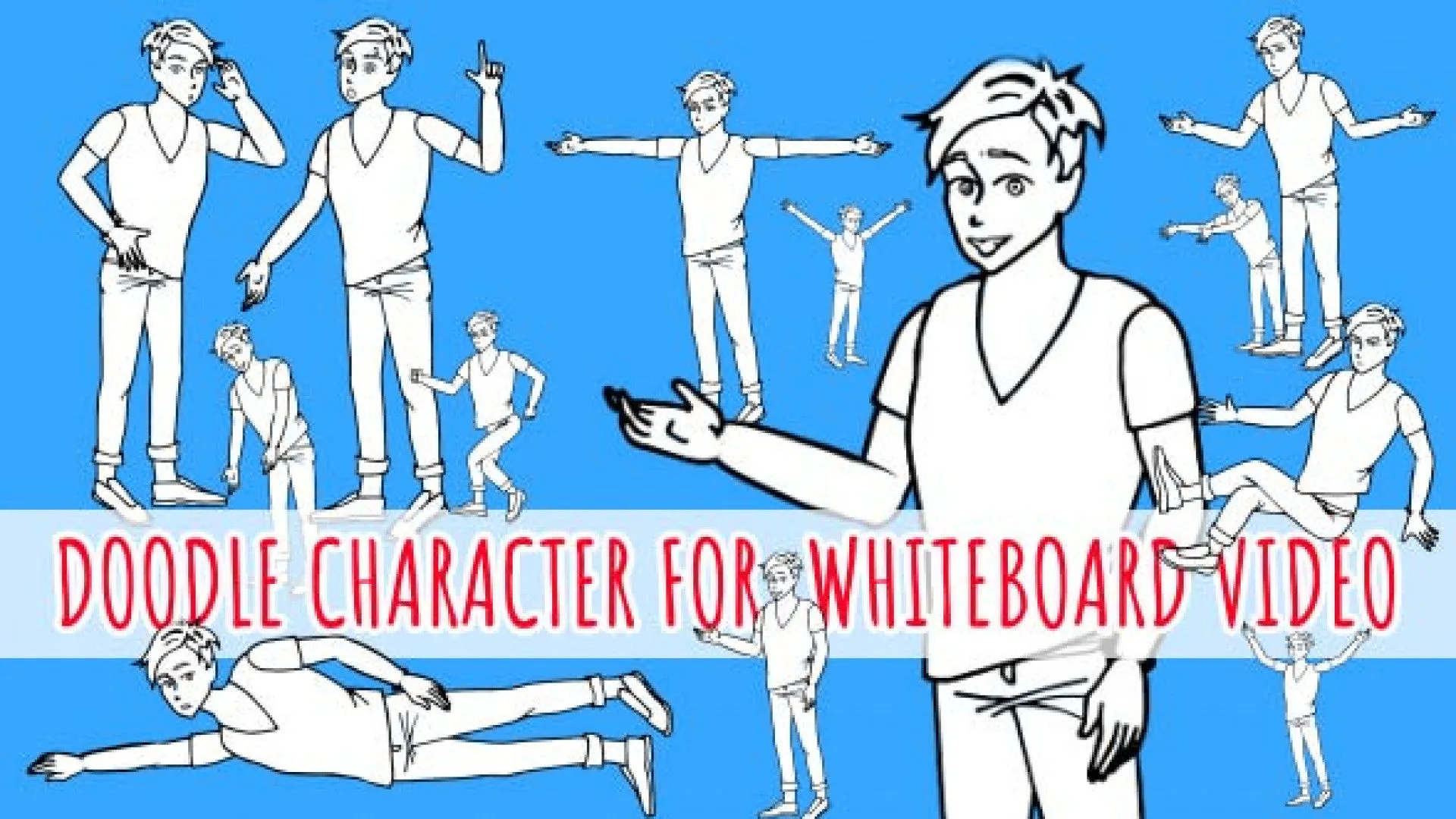 简单的卡通年轻人商业广告像素设计精选AE模板