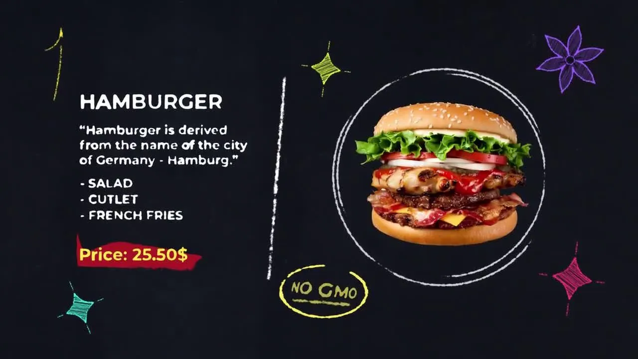 食物菜单演示像素设计精选AE模板