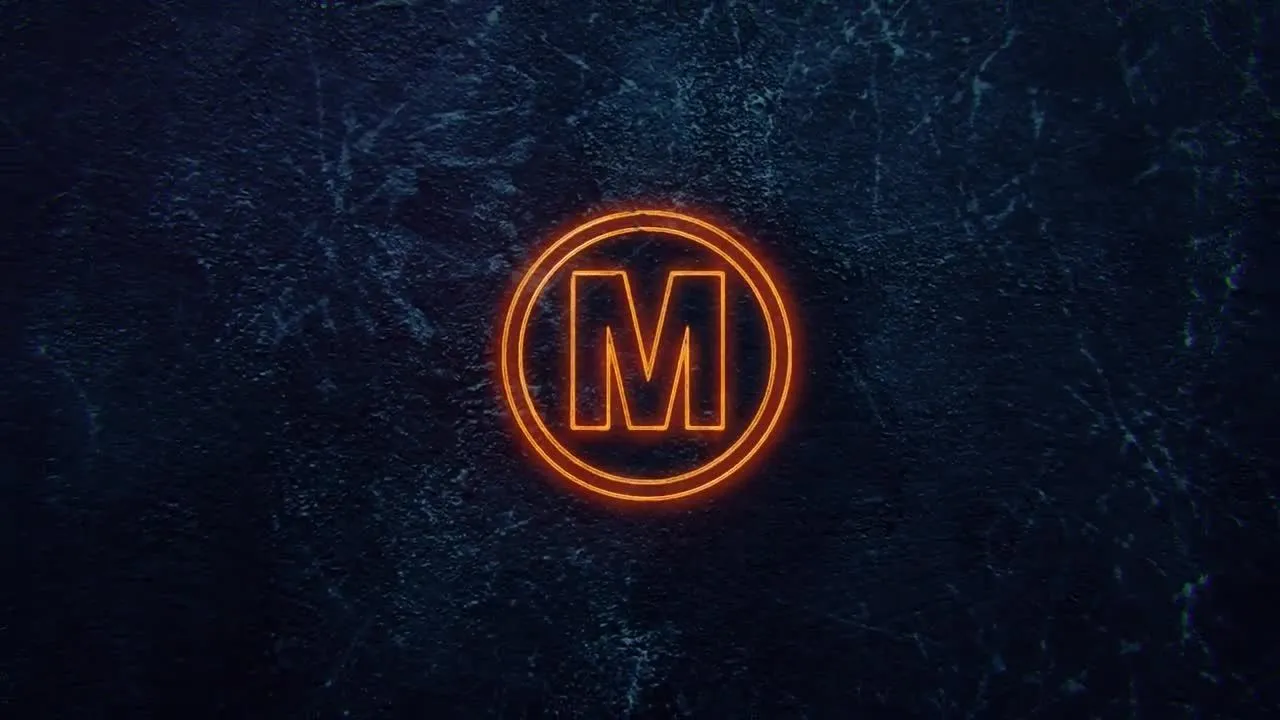 超现代黑暗风格霓虹灯发光展示徽标像素设计精选AE模板