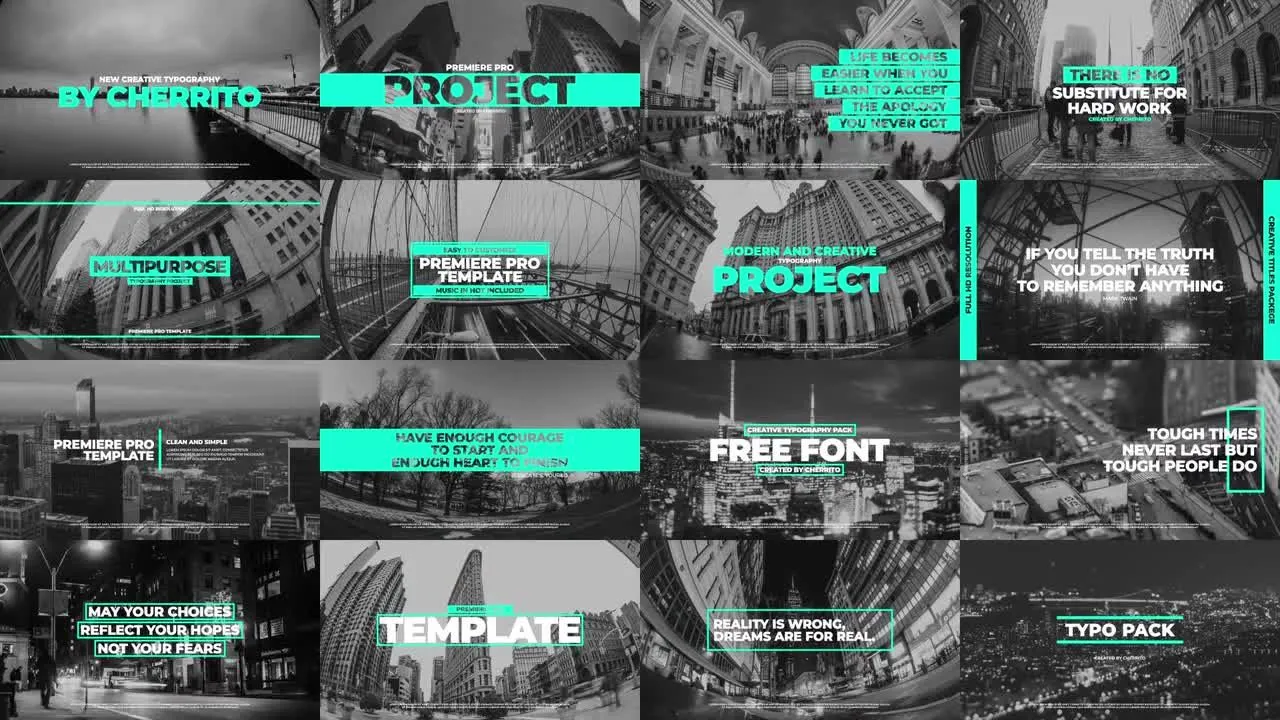 16个版式标题像素设计精选AE模板