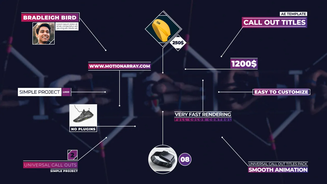 12个呼出标题包像素设计精选AE模板