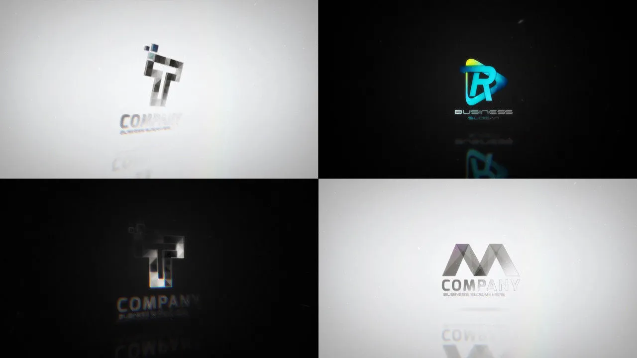 6个精美动画徽标显示像素设计精选AE模板