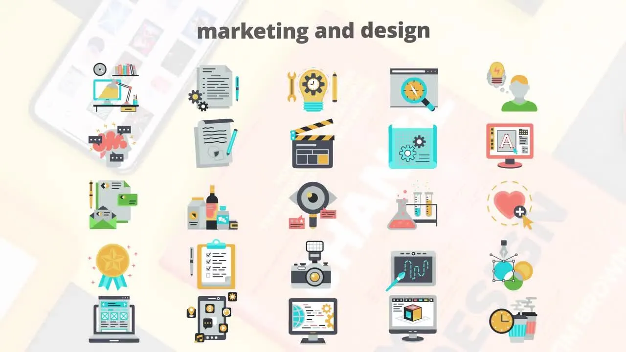 营销设计平面动画图标像素设计精选AE模板