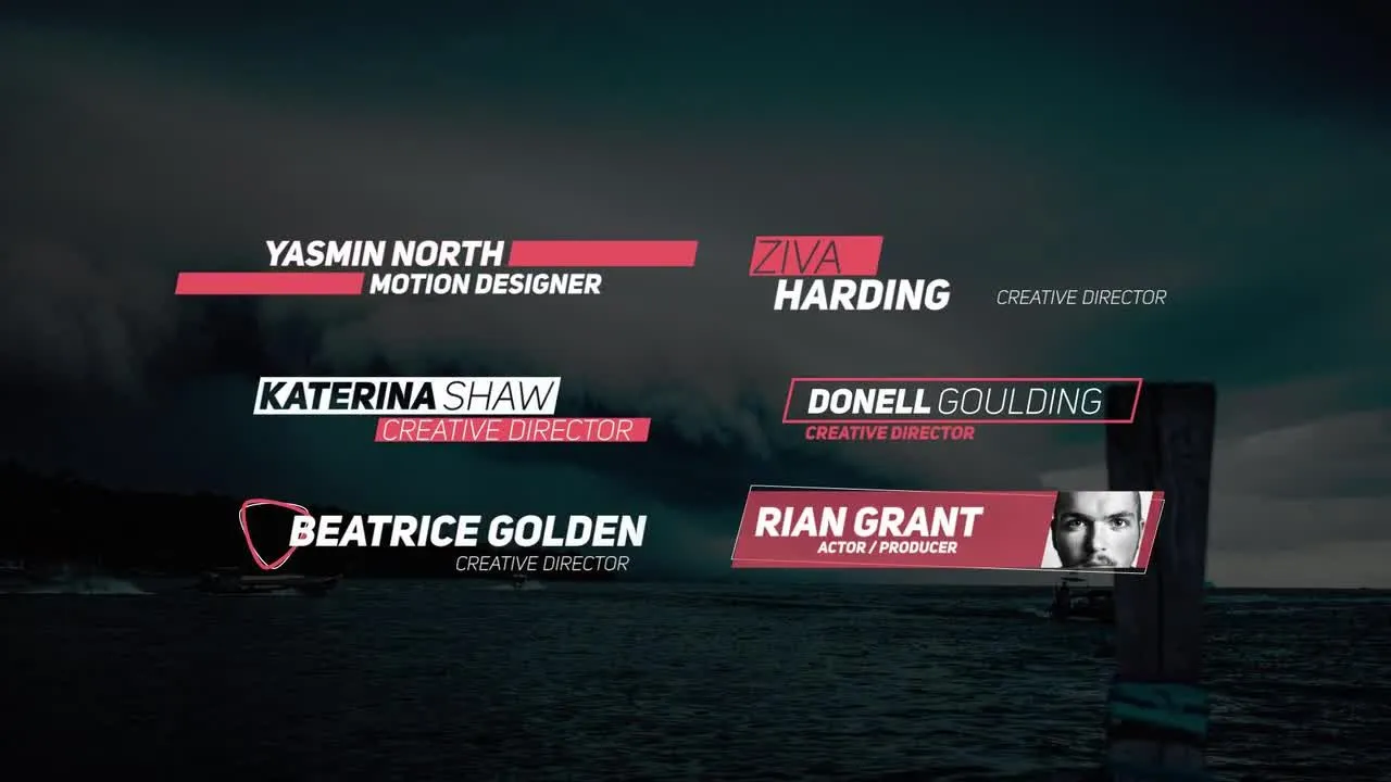 6个简单故障下三分之一标题像素设计精选AE模板