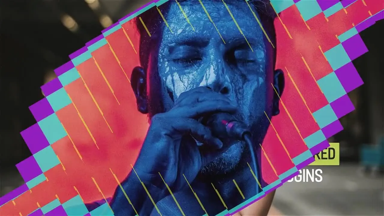 3D方块网格风格画面切割转场特效像素设计精选AE模板