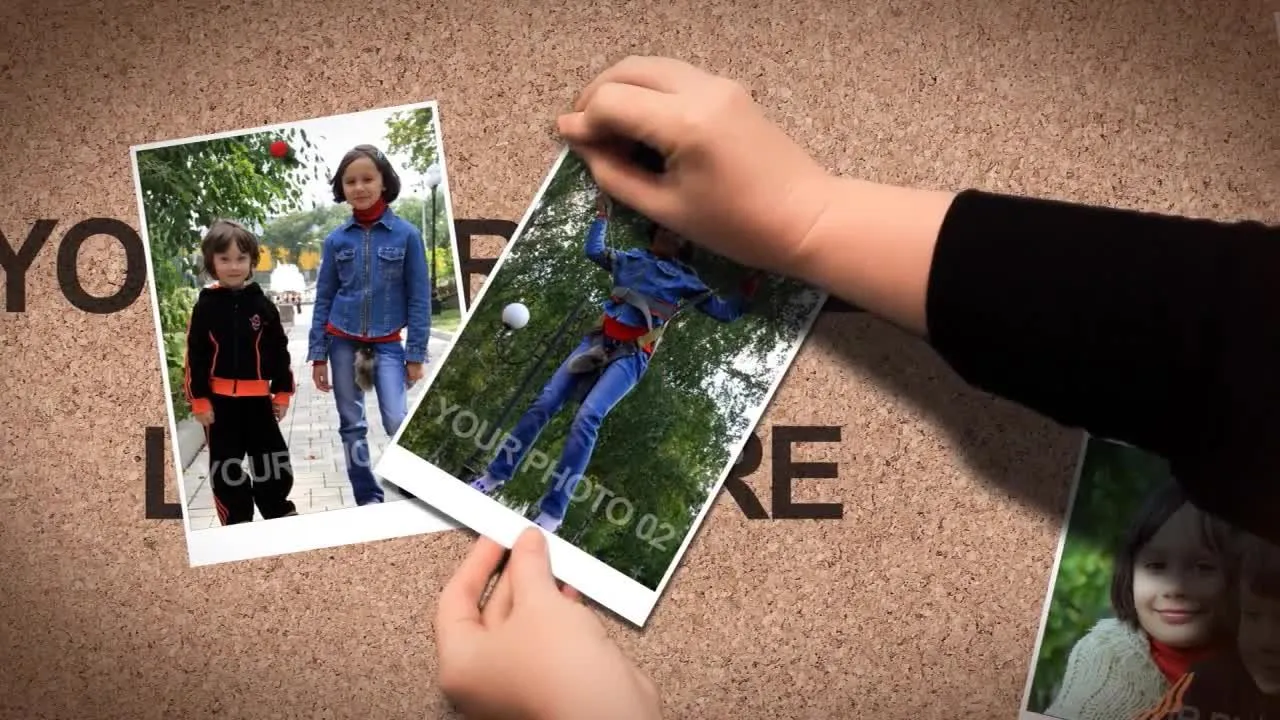 带有键控手跟踪相框效果的AE照片模板