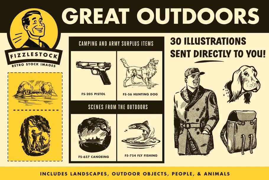 复古户外剪贴画 Great Outdoors | Real Retro Clip Art插图(2)
