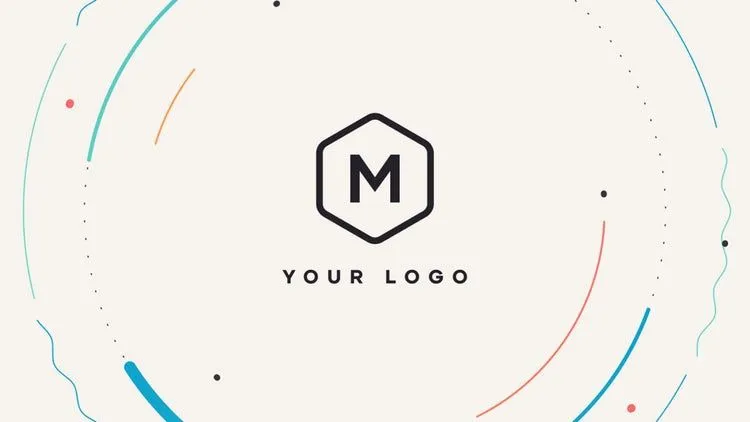 多彩时尚的曲线展示徽标像素设计精选AE模板