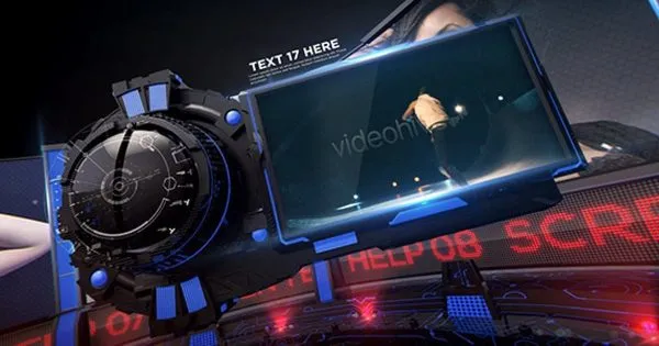 高效数字信息3D特效开场像素设计精选AE模板 Velocity 3D Display