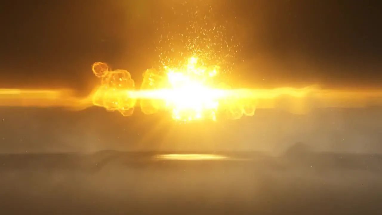 爆炸火焰徽标显示像素设计精选AE模板