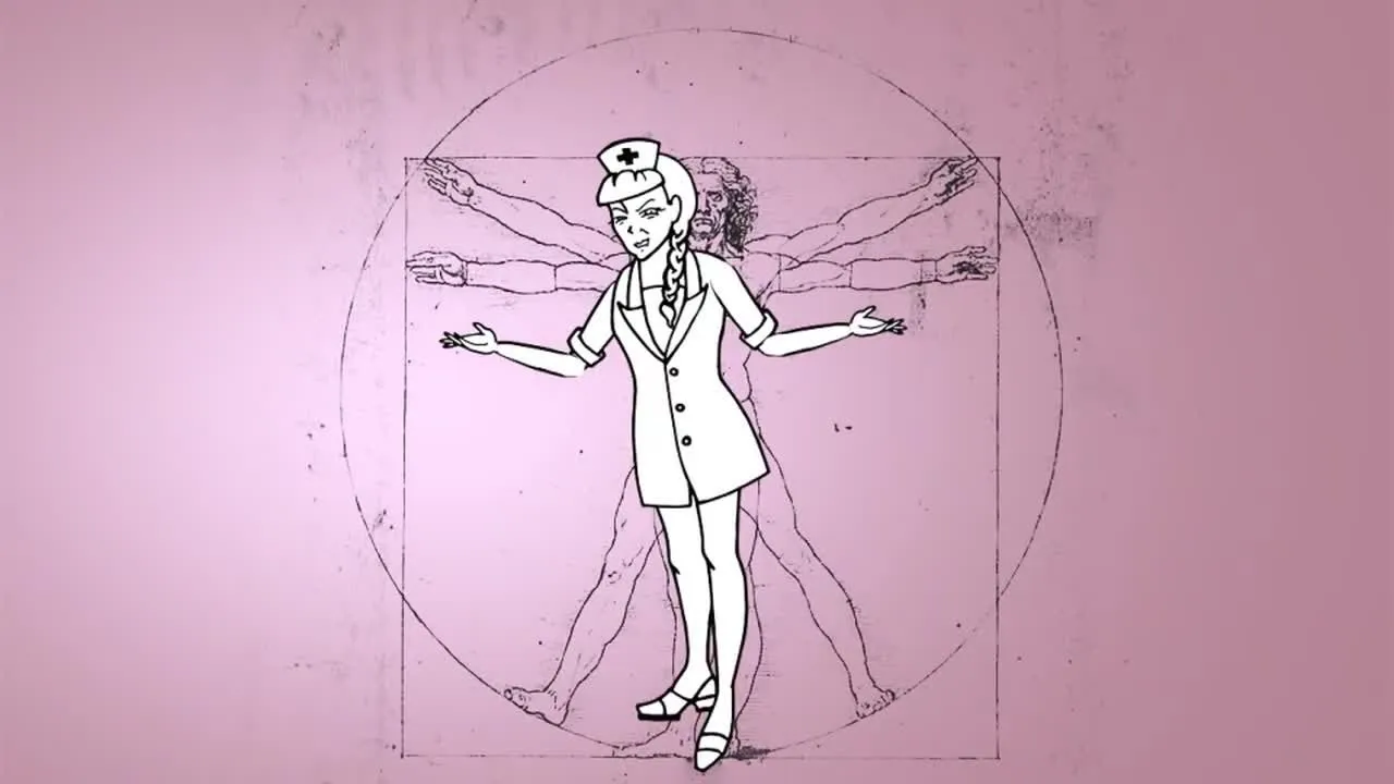 有趣的护士漫画人物商业介绍像素设计精选AE模板