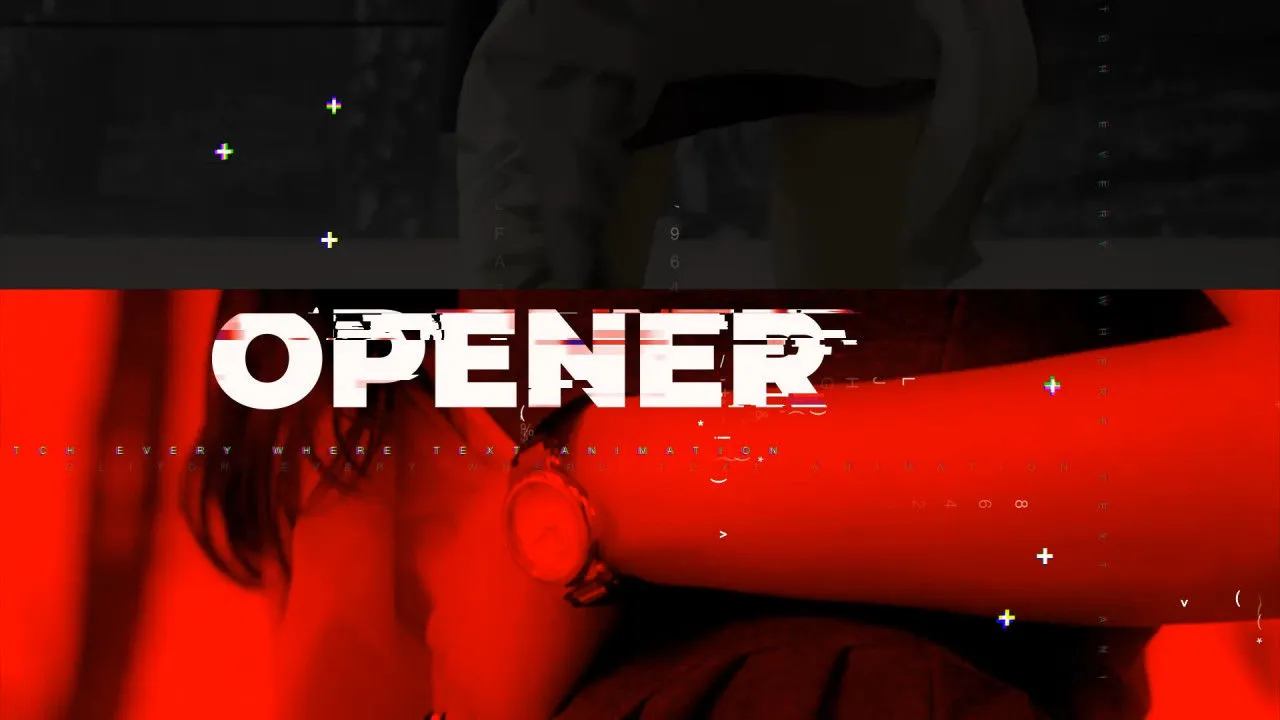 充满活力的媒体显示Glitch 像素设计精选AE模板