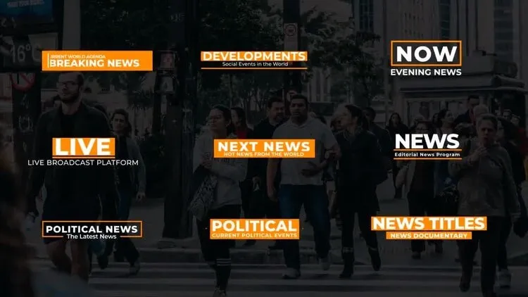 9个简单大气的新闻标题像素设计精选AE模板