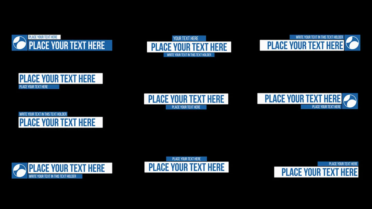 10个低三分之一动态文本字幕条像素设计精选AE模板a