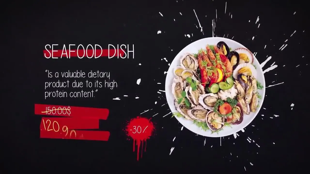 餐厅菜单展示文本动画过渡像素设计精选AE模板