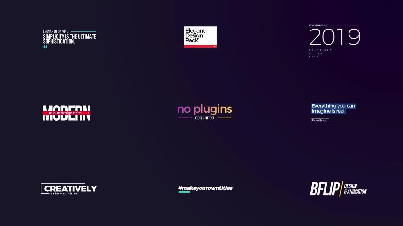 丰富多彩的商业广告全屏标题像素设计精选AE模板