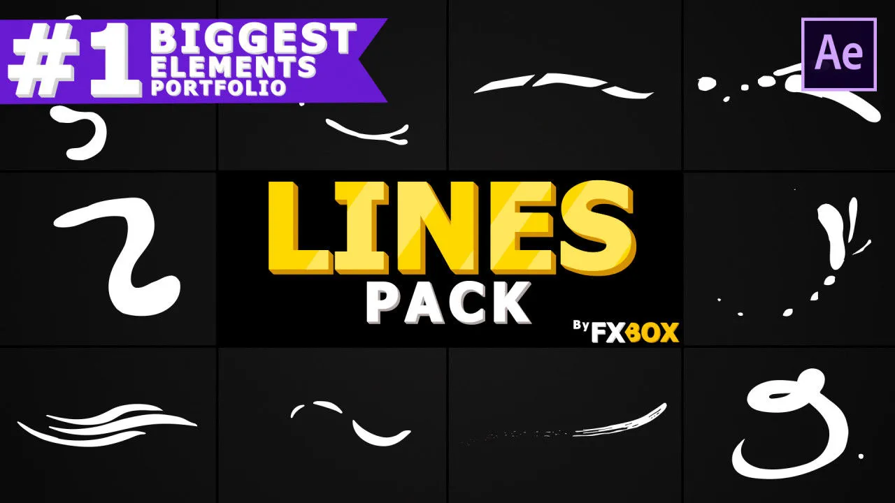 很棒的飞行卡通线产品介绍像素设计精选AE模板