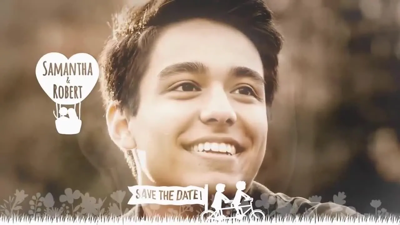 浪漫婚礼和爱情照片展示像素设计精选AE模板