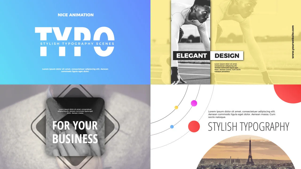 12组现代排版标题字幕特效像素设计精选AE模板