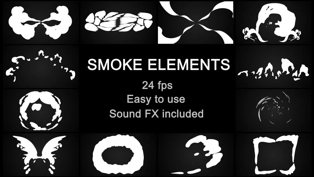 炫酷卡通手绘烟雾特效像素设计精选AE模板合集包