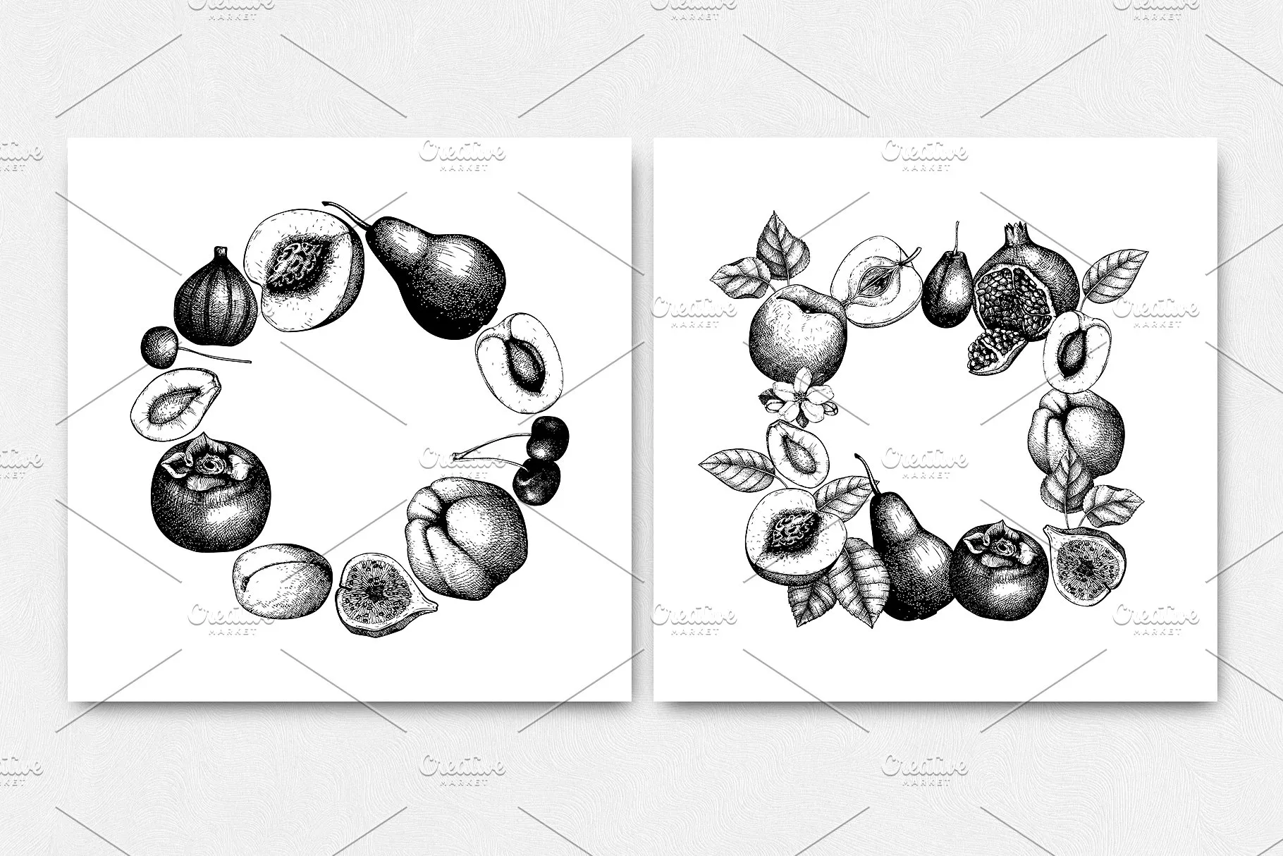 墨水手绘水果素材合集 Ink hand drawn fruit collection插图(3)