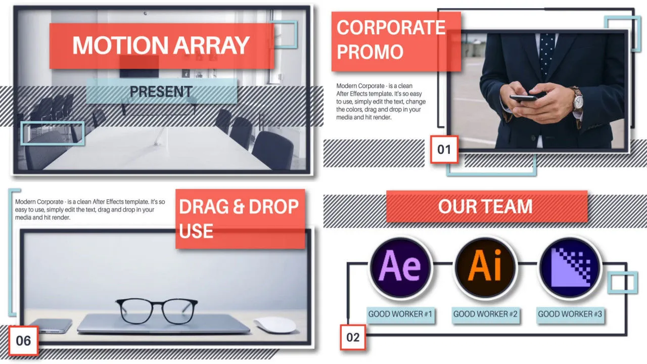 企业演示文稿像素设计精选AE模板