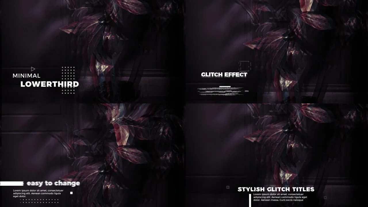 毛刺小故障下三分之一像素设计精选AE模板