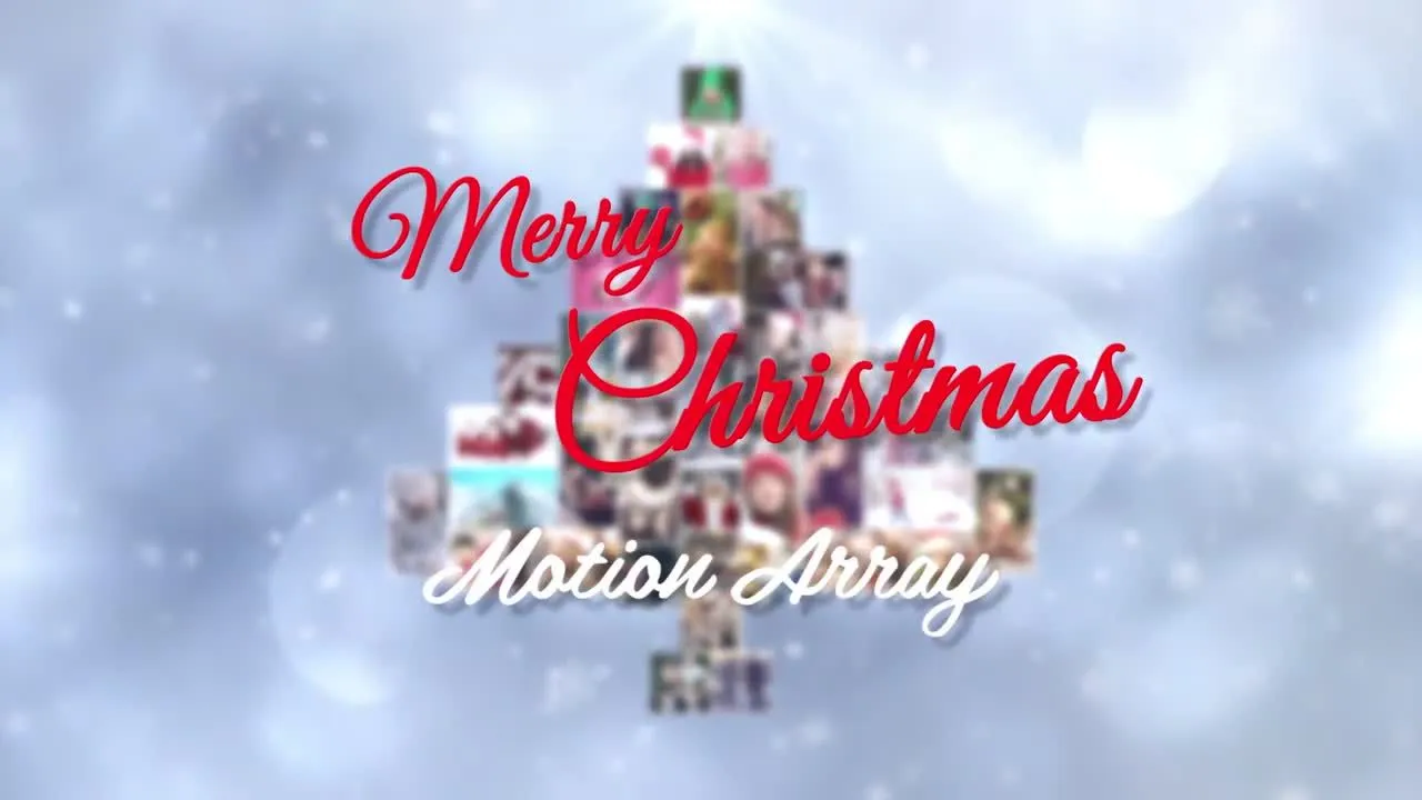 圣诞树轮廓照片展示像素设计精选AE模板