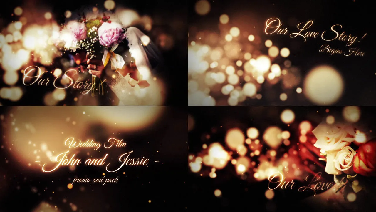 爱情故事浪漫组合幻灯片像素设计精选AE模板