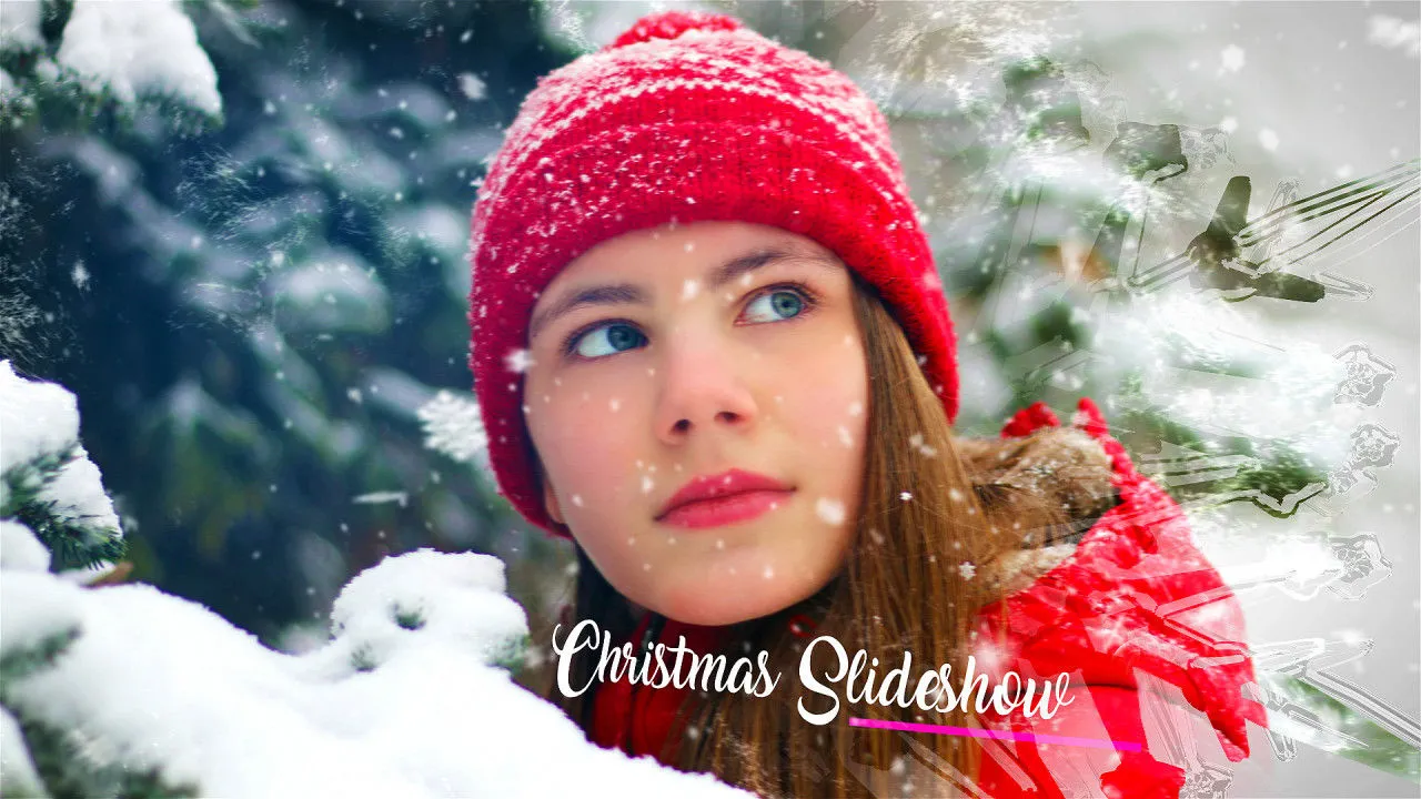 温馨圣诞节雪花效果像素设计精选AE模板