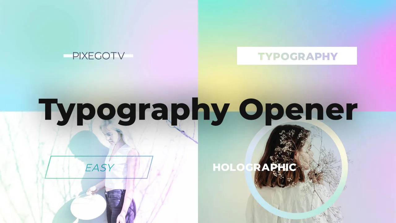 设计独特的广告排版全屏标题像素设计精选AE模板