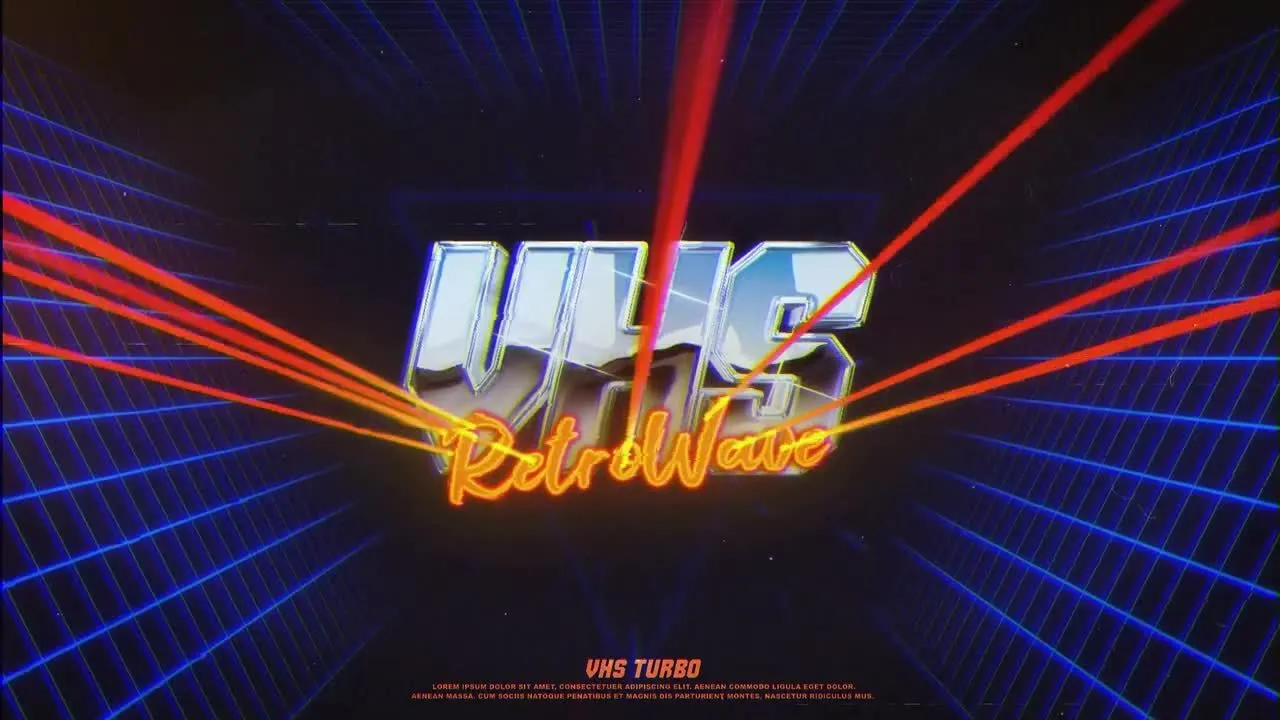 复古VHS效果logo动画片头展示像素设计精选AE模板