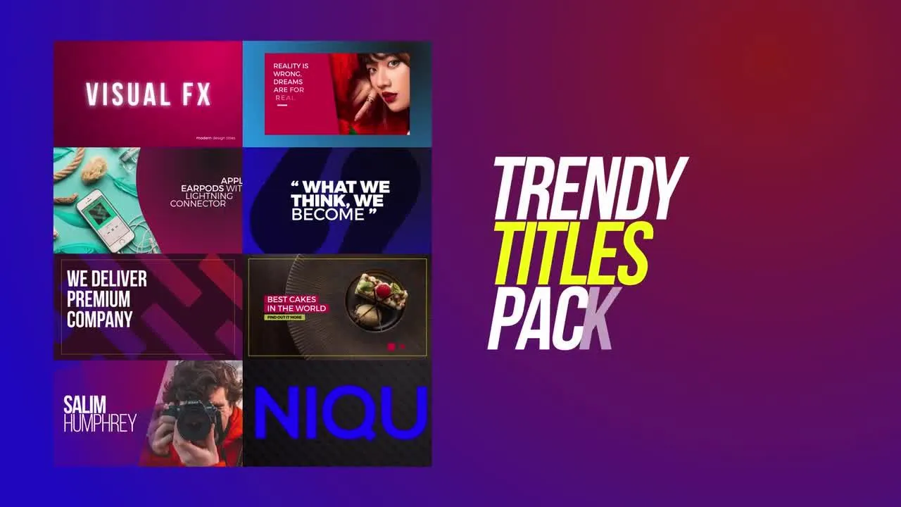 8个动态动画全屏时尚标题像素设计精选AE模板