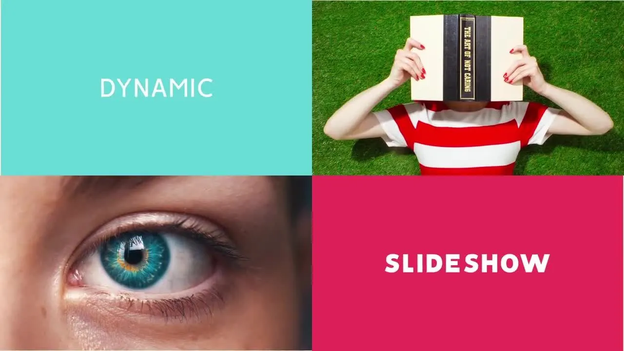 炫彩华丽的照片规则滑动过渡幻灯片像素设计精选AE模板