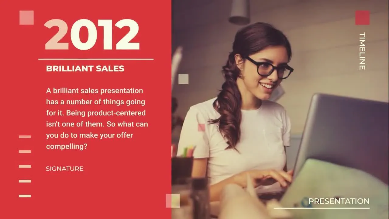 现代时间线幻灯片像素设计精选AE模板