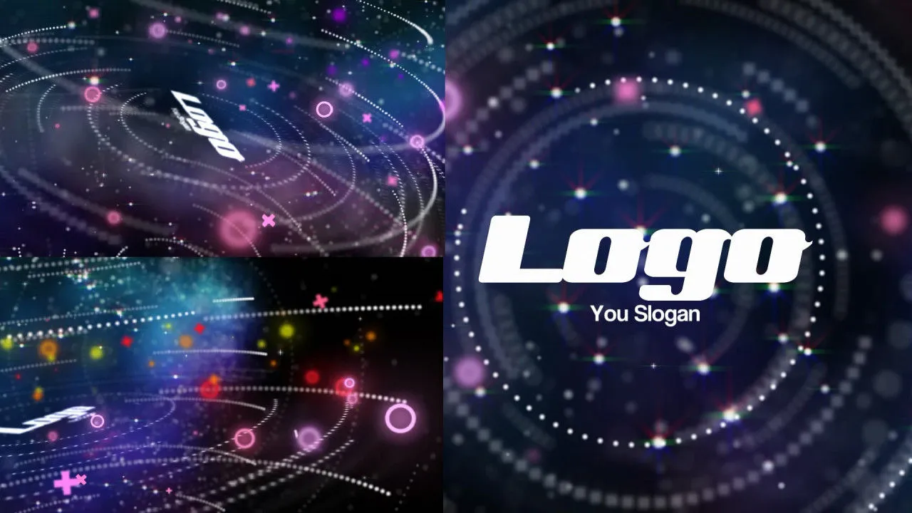 抽象空间徽标显示像素设计精选AE模板