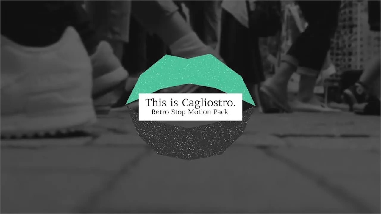 复古样式暂停回放背景效果标题像素设计精选AE模板