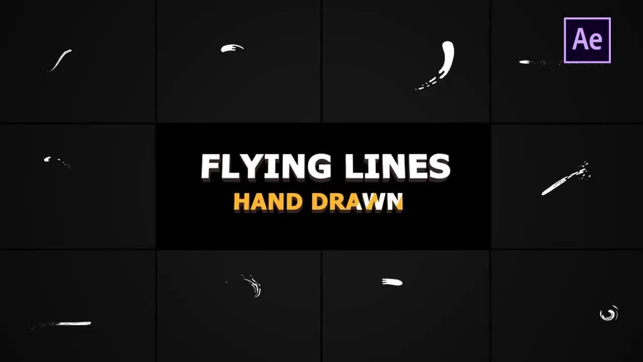 手绘飞行路线效果展示像素设计精选AE模板