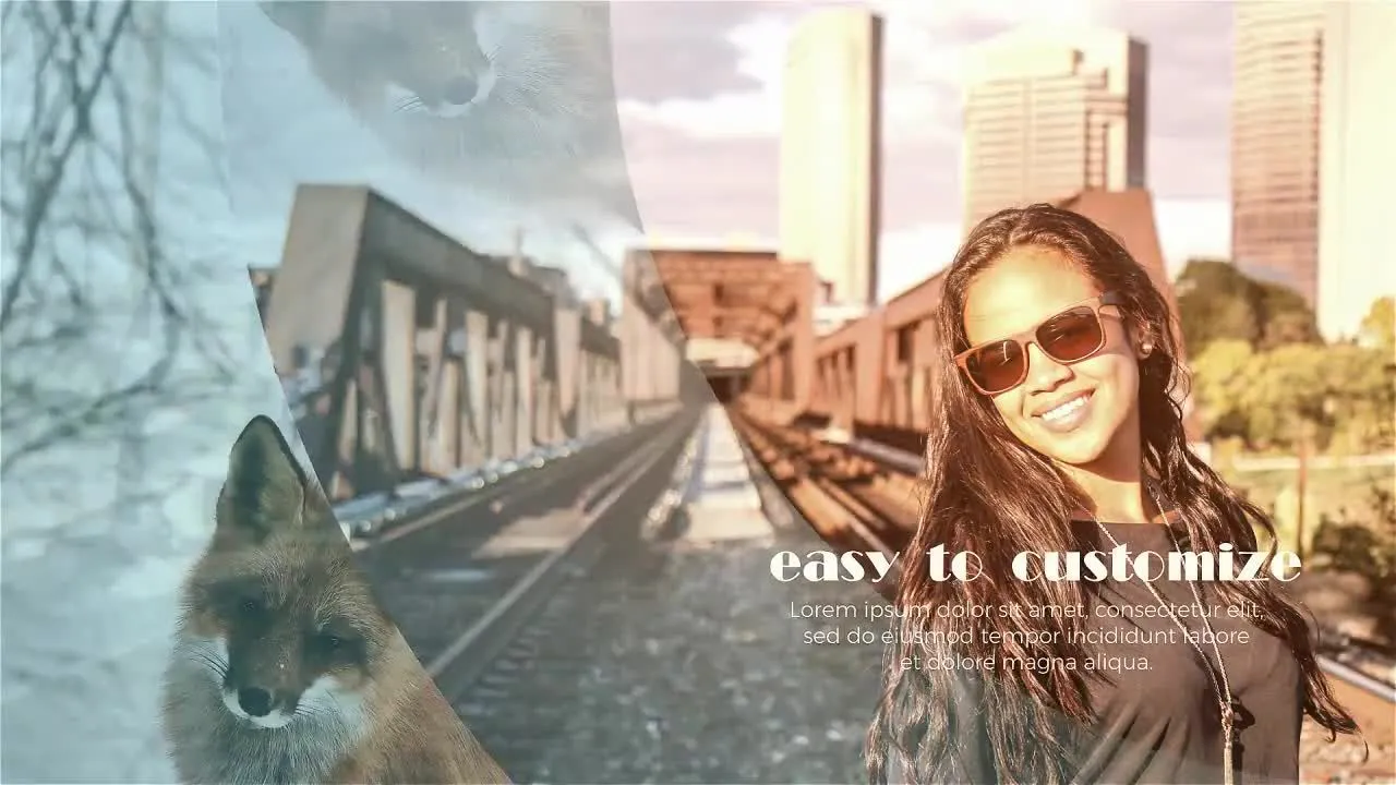 图层激发边秀炫耀照片像素设计精选AE模板