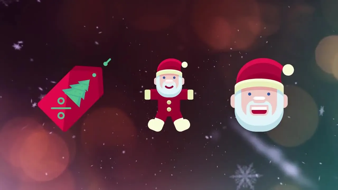 50个圣诞节图标像素设计精选AE模板