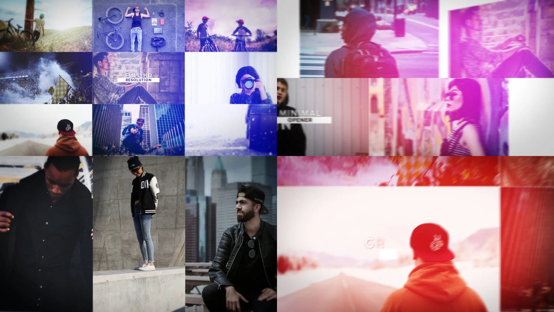 最小开启器照片显示像素设计精选AE模板