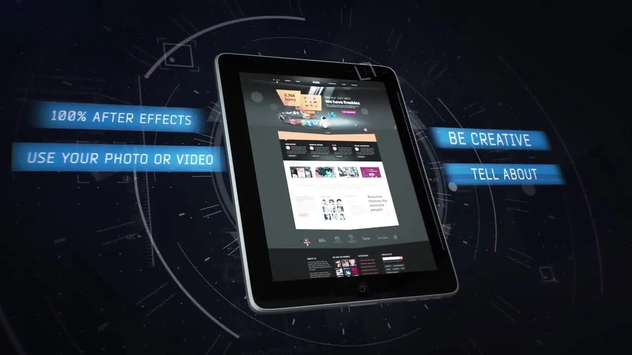 平板电脑应用促销像素设计精选AE模板