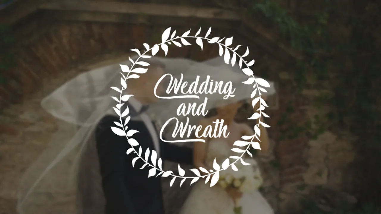 浪漫婚礼花圈标题像素设计精选AE模板