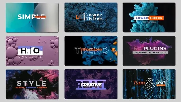 9个现代优美的全屏标题动画像素设计精选AE模板